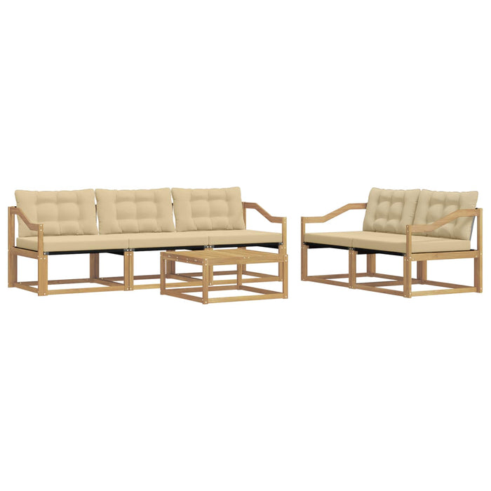 Set de canapele de exterior 6 pcs Alb și Bej 79 x 79 x 37 cm WALTI