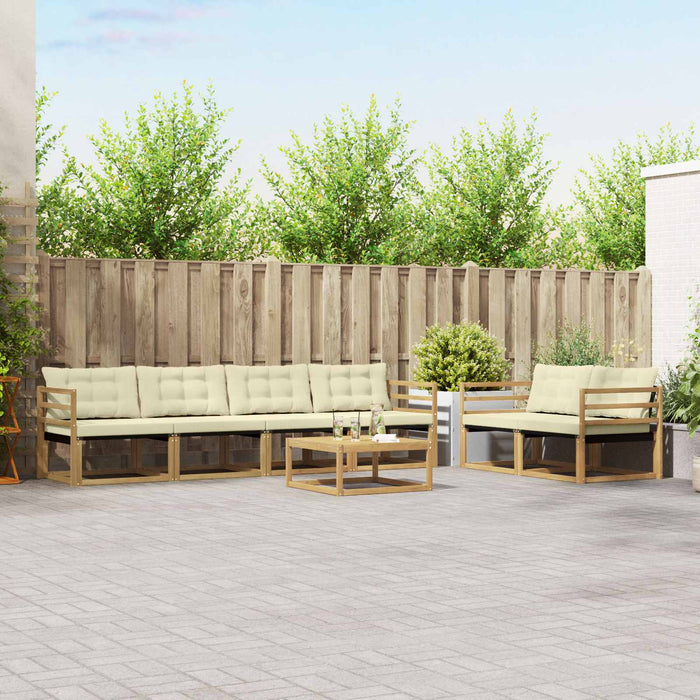 Set de canapele de exterior 7 pcs Alb și crem 79 x 79 x 37 cm WALTI