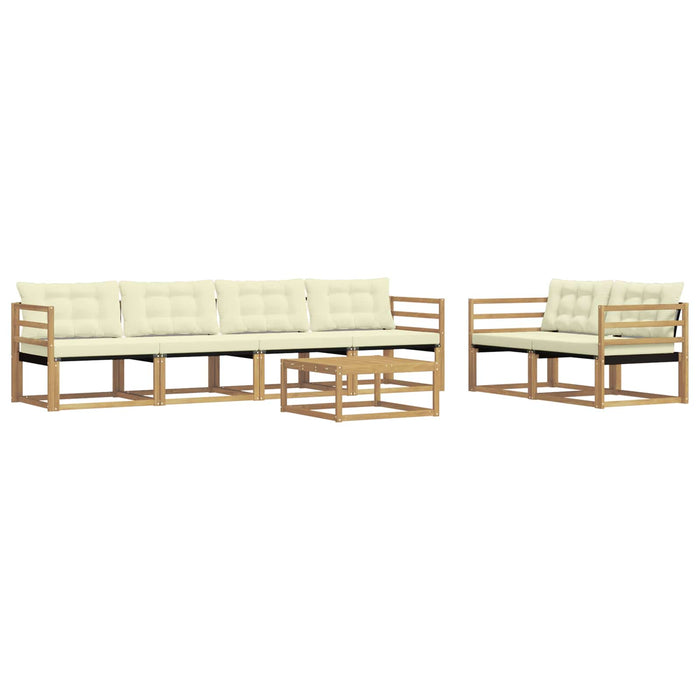 Set de canapele de exterior 7 pcs Alb și crem 79 x 79 x 37 cm WALTI