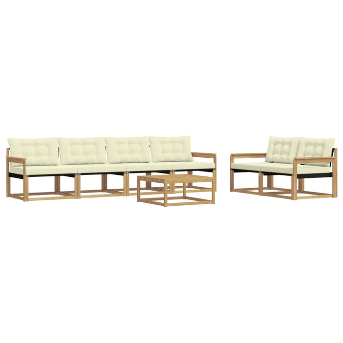 Set de canapele de exterior 7 pcs Alb și crem 79 x 79 x 37 cm WALTI
