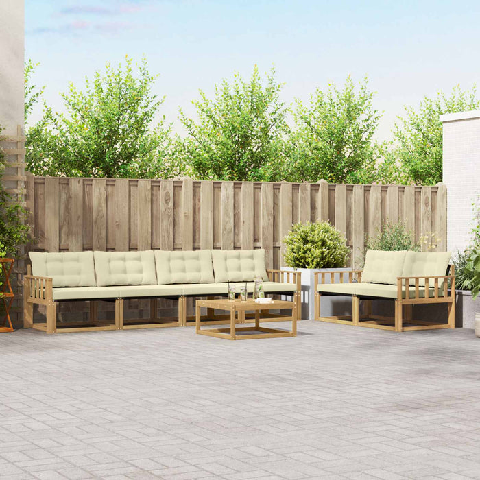 Set de canapele de exterior 7 pcs Alb și crem 79 x 79 x 37 cm WALTI