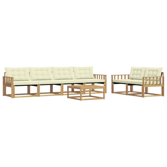 Set de canapele de exterior 7 pcs Alb și crem 79 x 79 x 37 cm WALTI