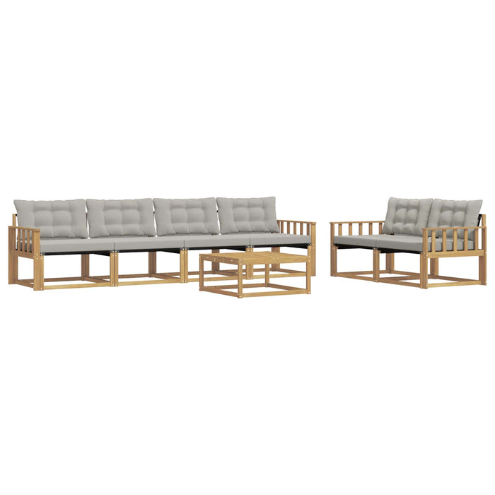 Set de canapele de exterior 7 pcs Alb și gri deschis WALTI