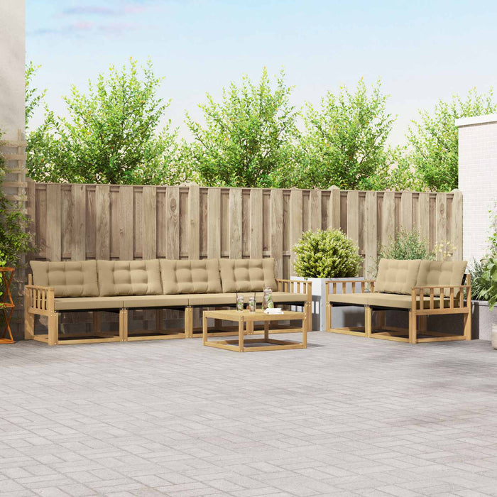Set de canapele de exterior 7 pcs Alb și Bej 79 x 79 x 37 cm WALTI