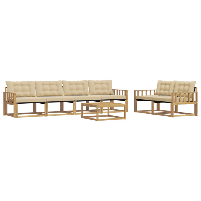 Set de canapele de exterior 7 pcs Alb și Bej 79 x 79 x 37 cm WALTI