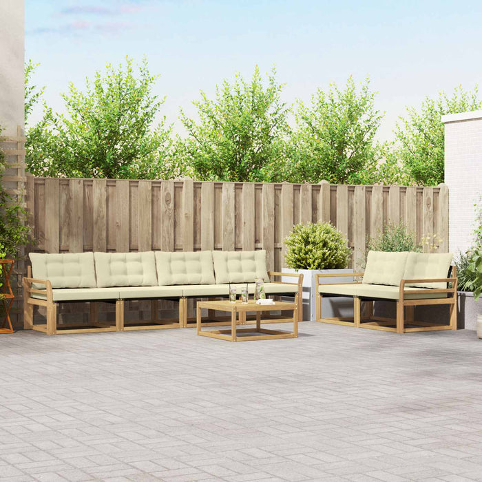 Set de canapele de exterior 7 pcs Alb și crem 79 x 79 x 37 cm WALTI