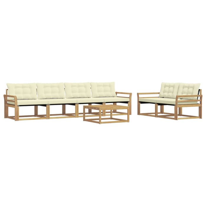 Set de canapele de exterior 7 pcs Alb și crem 79 x 79 x 37 cm WALTI