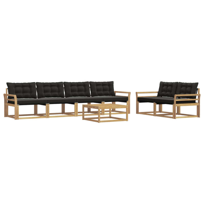 Set de canapele de exterior 7 pcs Alb și negru 79 x 79 x 37 cm WALTI