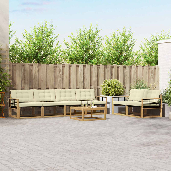 Set de canapele de exterior 7 pcs Alb și crem 79 x 79 x 37 cm WALTI