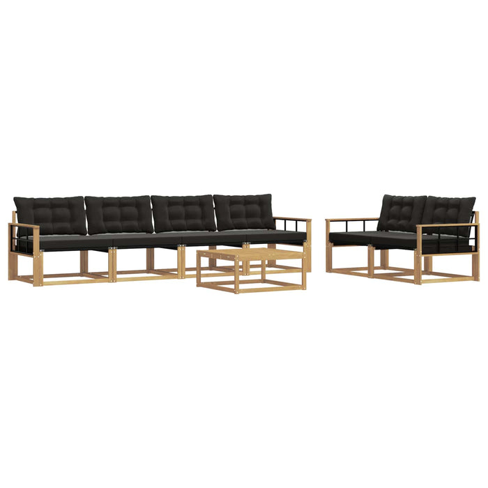 Set de canapele de exterior 7 pcs Alb și negru 79 x 79 x 37 cm WALTI