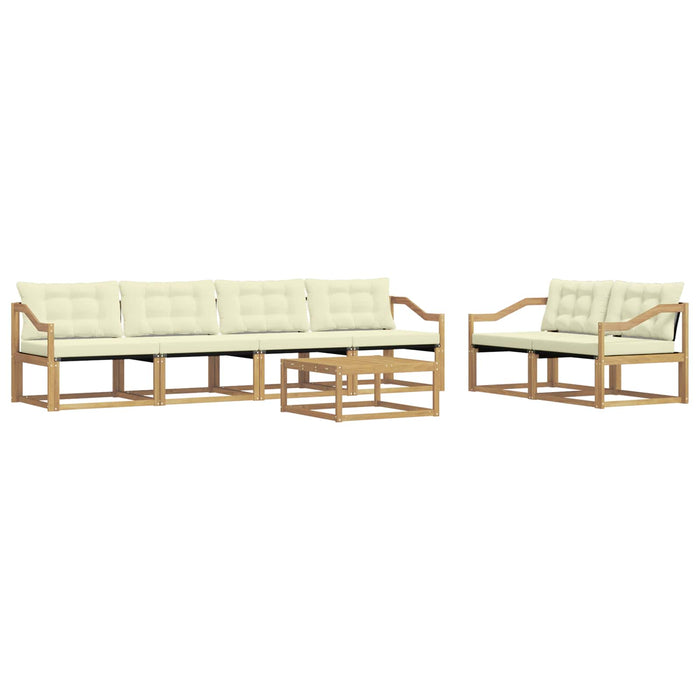 Set de canapele de exterior 7 pcs Alb și crem 79 x 79 x 37 cm WALTI