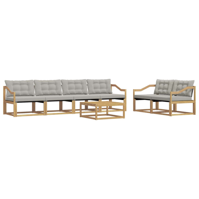 Set de canapele de exterior 7 pcs Alb și gri deschis WALTI