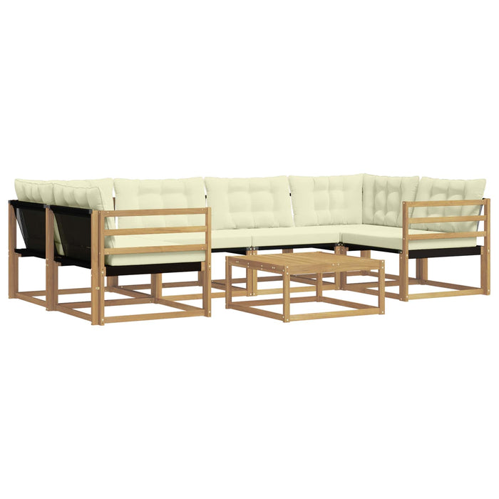 Set de canapele de exterior 7 pcs Alb și crem 79 x 79 x 37 cm WALTI