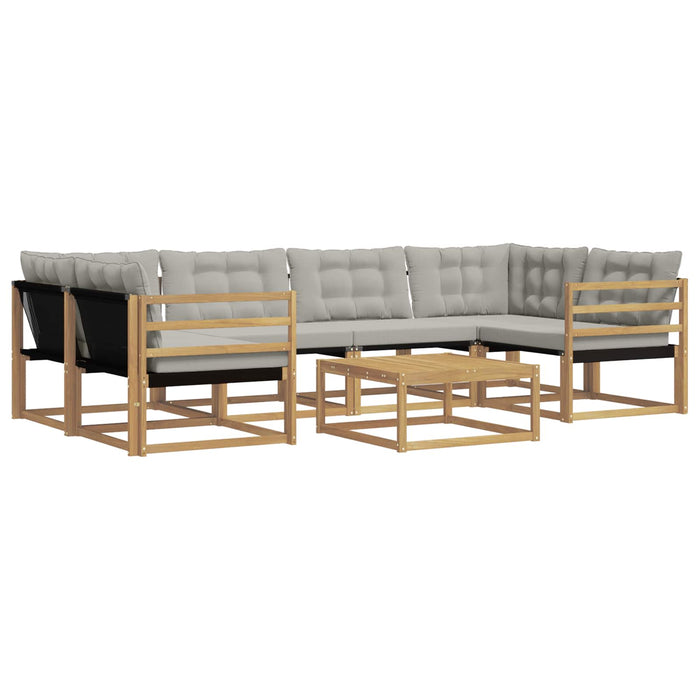 Set de canapele de exterior 7 pcs Alb și gri deschis WALTI