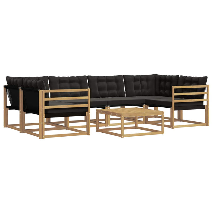 Set de canapele de exterior 7 pcs Alb și negru 79 x 79 x 37 cm WALTI