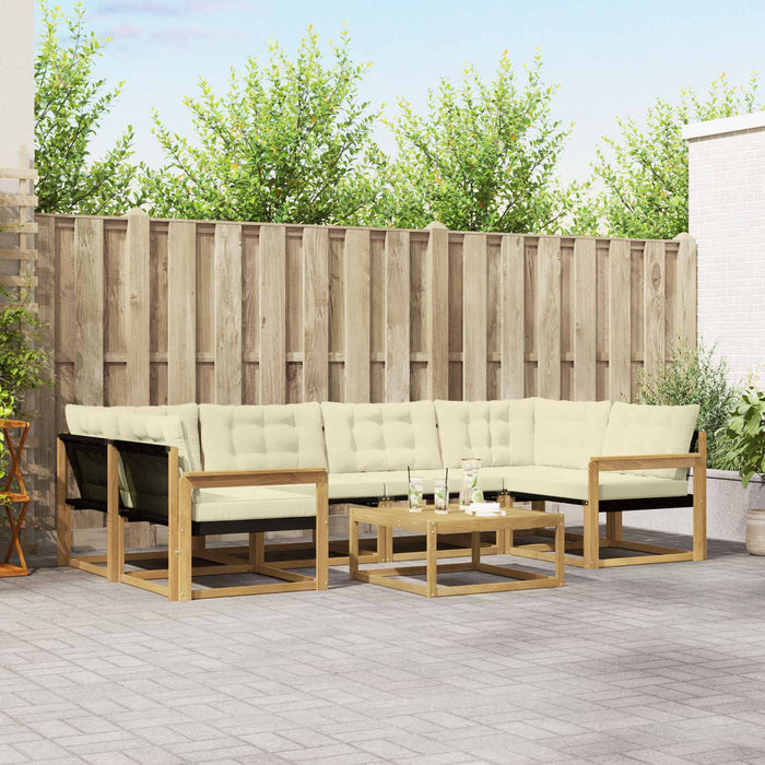 Set de canapele de exterior 7 pcs Alb și crem 79 x 79 x 37 cm WALTI
