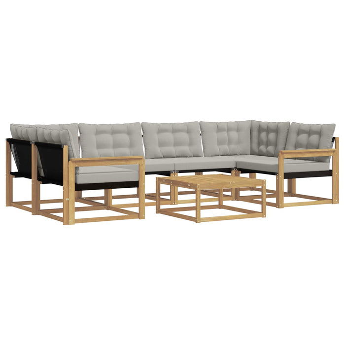 Set de canapele de exterior 7 pcs Alb și gri deschis WALTI