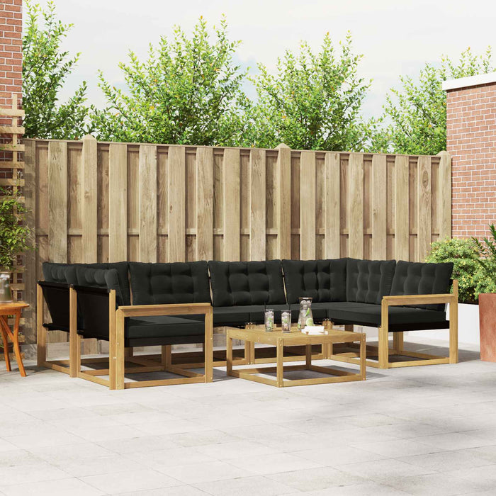 Set de canapele de exterior 7 pcs Alb și negru 79 x 79 x 37 cm WALTI