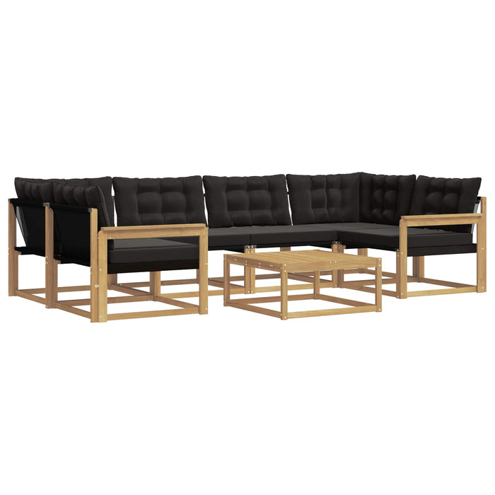 Set de canapele de exterior 7 pcs Alb și negru 79 x 79 x 37 cm WALTI