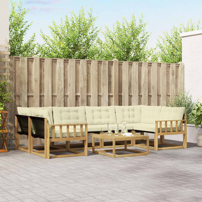 Set de canapele de exterior 7 pcs Alb și crem 79 x 79 x 37 cm WALTI