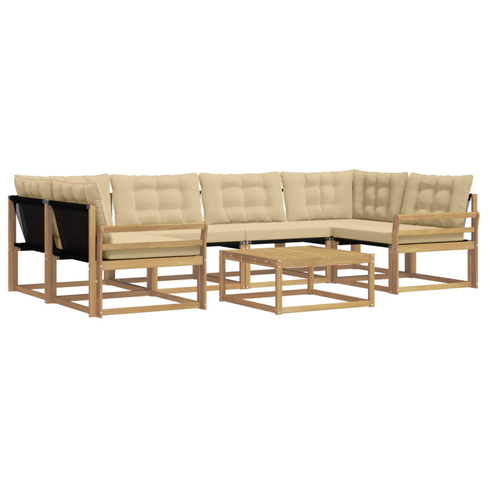 Set de canapele de exterior 7 pcs Alb și Bej 79 x 79 x 37 cm WALTI