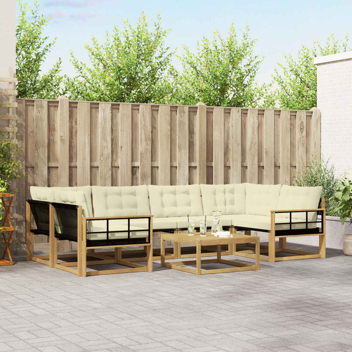 Set de canapele de exterior 7 pcs Alb și crem 79 x 79 x 37 cm WALTI