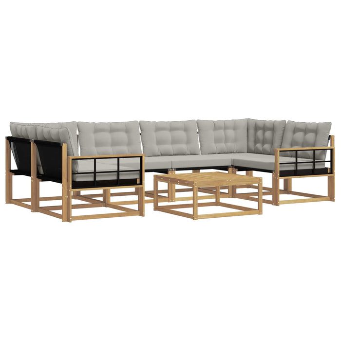 Set de canapele de exterior 7 pcs Alb și gri deschis WALTI