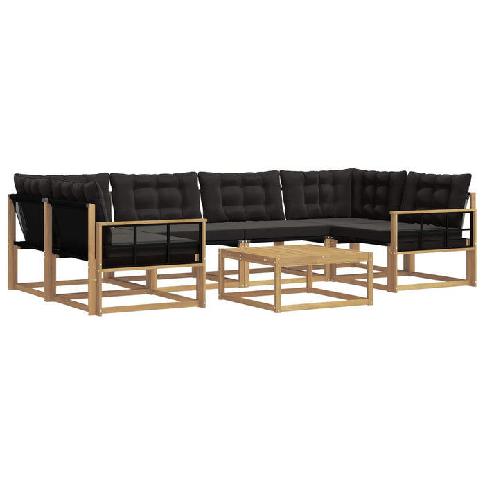 Set de canapele de exterior 7 pcs Alb și negru 79 x 79 x 37 cm WALTI