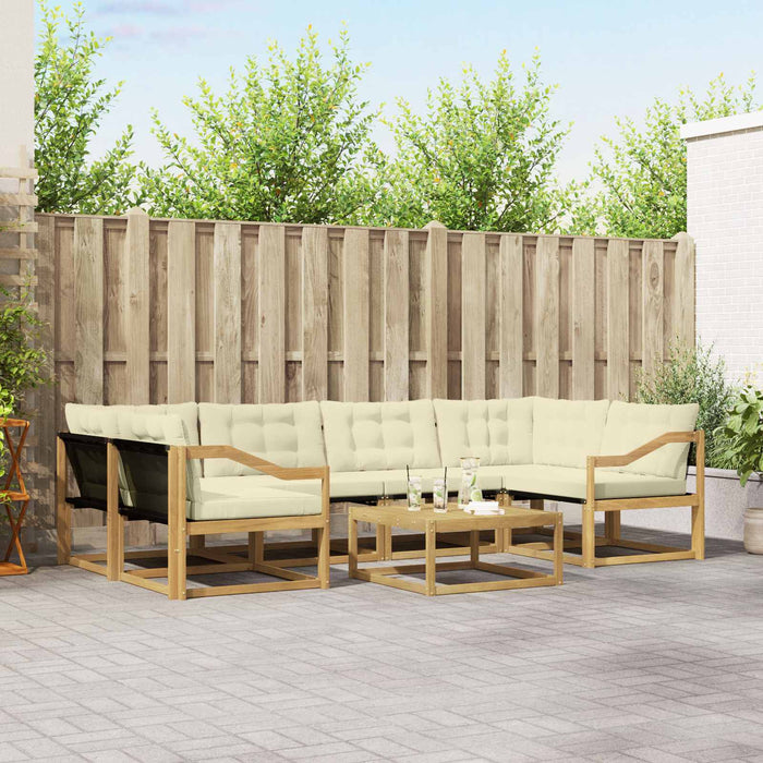 Set de canapele de exterior 7 pcs Alb și crem 79 x 79 x 37 cm WALTI