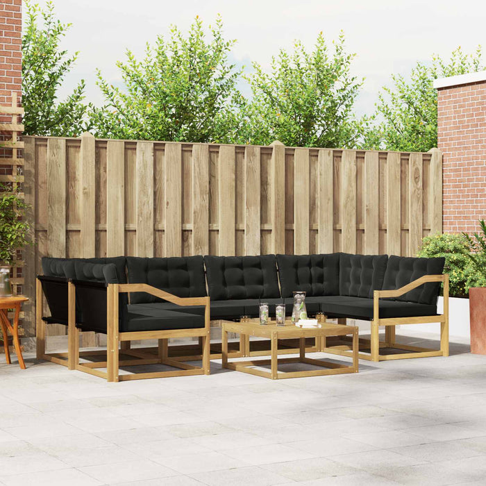 Set de canapele de exterior 7 pcs Alb și negru 79 x 79 x 37 cm WALTI