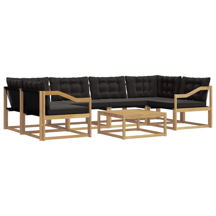 Set de canapele de exterior 7 pcs Alb și negru 79 x 79 x 37 cm WALTI