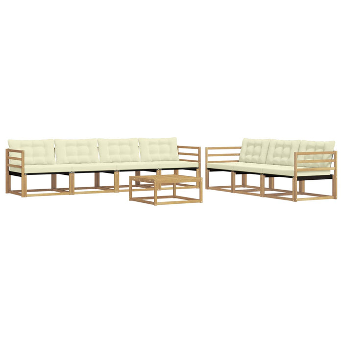 Set de canapele de exterior 8 pcs Alb și crem WALTI