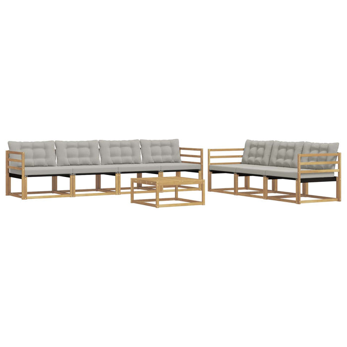 Set de canapele de exterior 8 pcs Alb și gri deschis WALTI