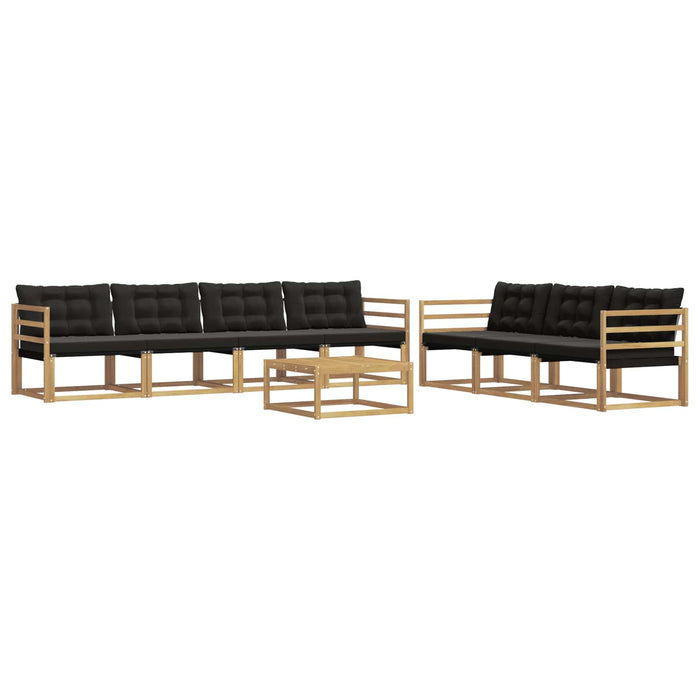 Set de canapele de exterior 8 pcs Alb și negru WALTI