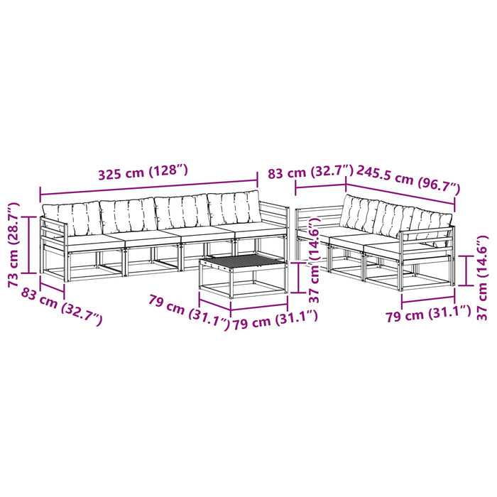Set de canapele de exterior 8 pcs Alb și Bej WALTI