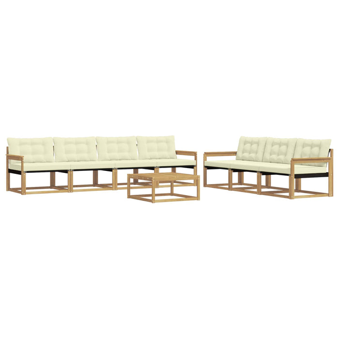 Set de canapele de exterior 8 pcs Alb și crem WALTI