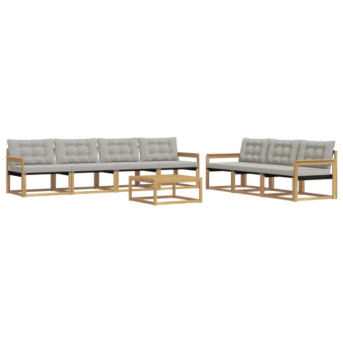 Set de canapele de exterior 8 pcs Alb și gri deschis WALTI