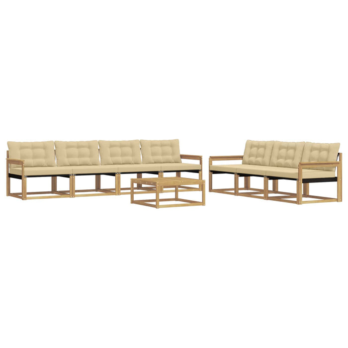 Set de canapele de exterior 8 pcs Alb și Bej WALTI