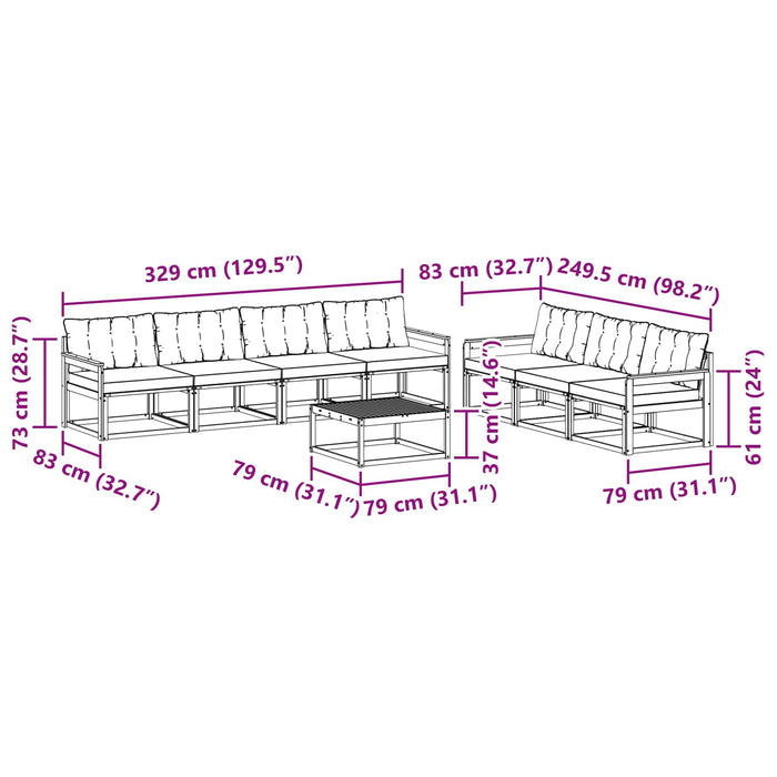 Set de canapele de exterior 8 pcs Alb și Bej WALTI