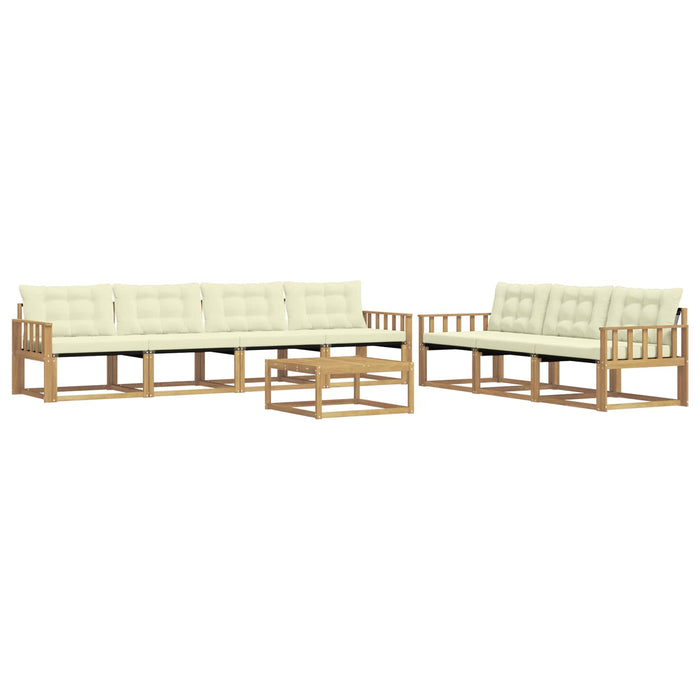 Set de canapele de exterior 8 pcs Alb și crem WALTI