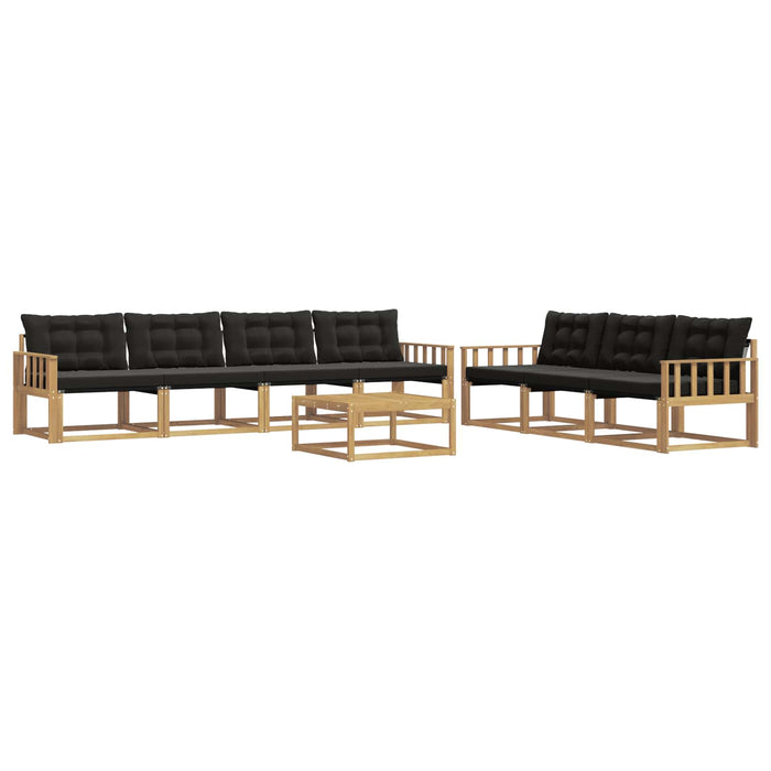 Set de canapele de exterior 8 pcs Alb și negru WALTI