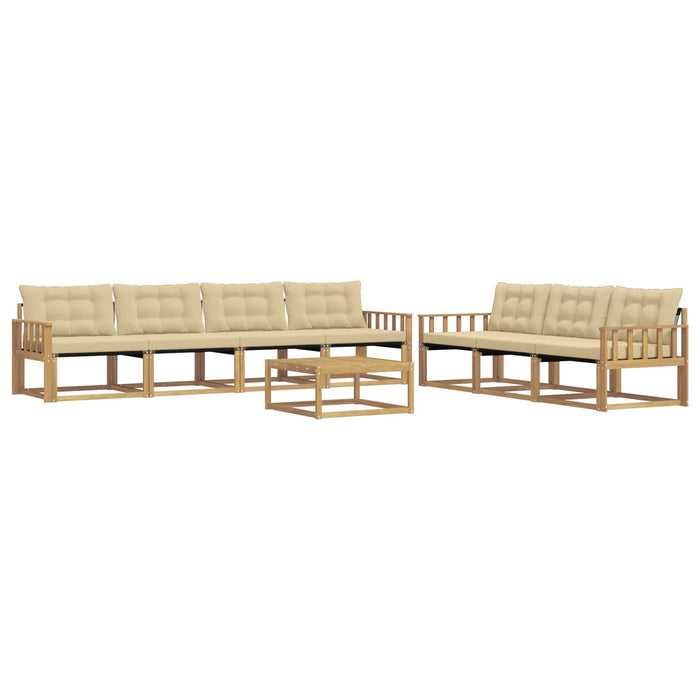 Set de canapele de exterior 8 pcs Alb și Bej WALTI