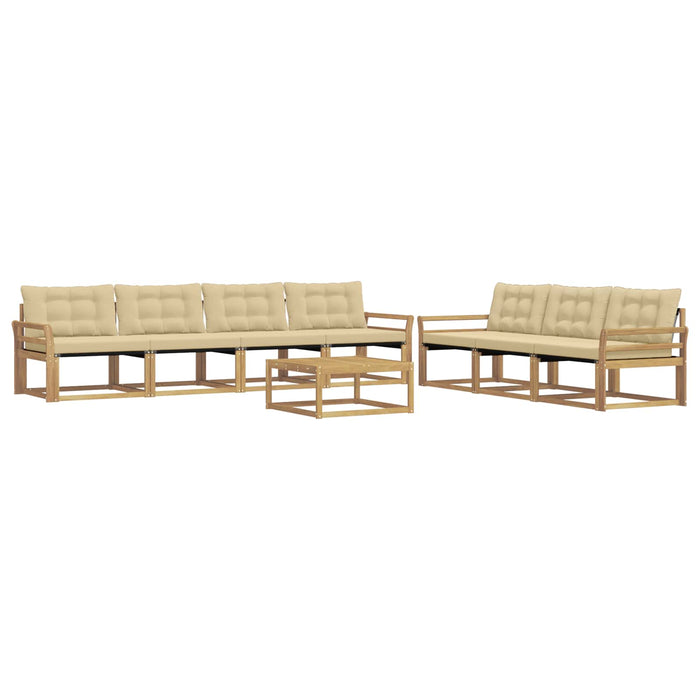 Set de canapele de exterior 8 pcs Alb și Bej WALTI