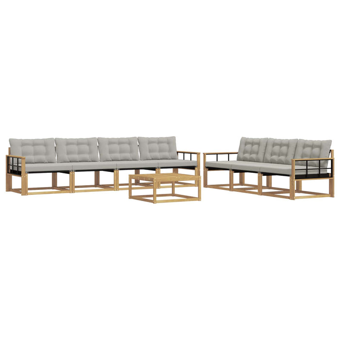 Set de canapele de exterior 8 pcs Alb și gri deschis WALTI