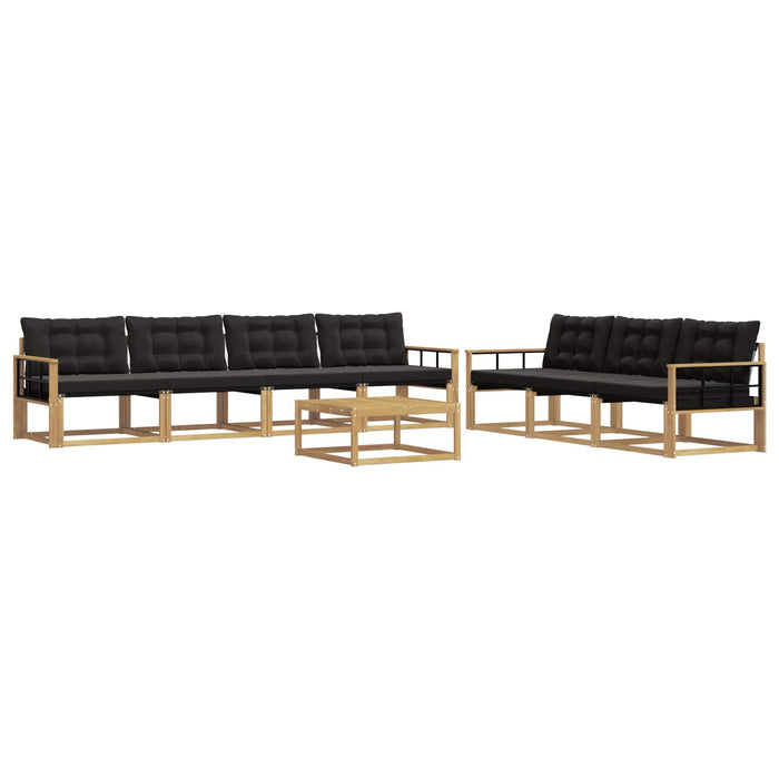 Set de canapele de exterior 8 pcs Alb și negru WALTI
