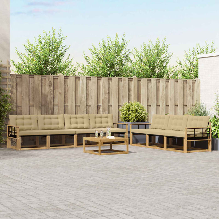 Set de canapele de exterior 8 pcs Alb și Bej WALTI