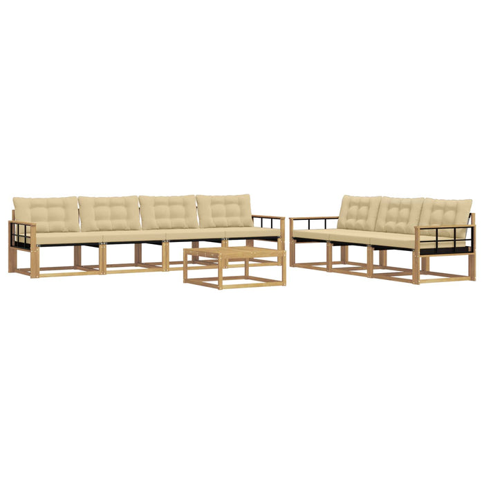 Set de canapele de exterior 8 pcs Alb și Bej WALTI