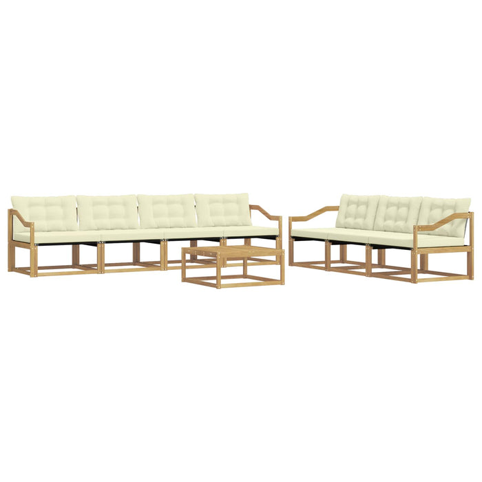 Set de canapele de exterior 8 pcs Alb și crem WALTI