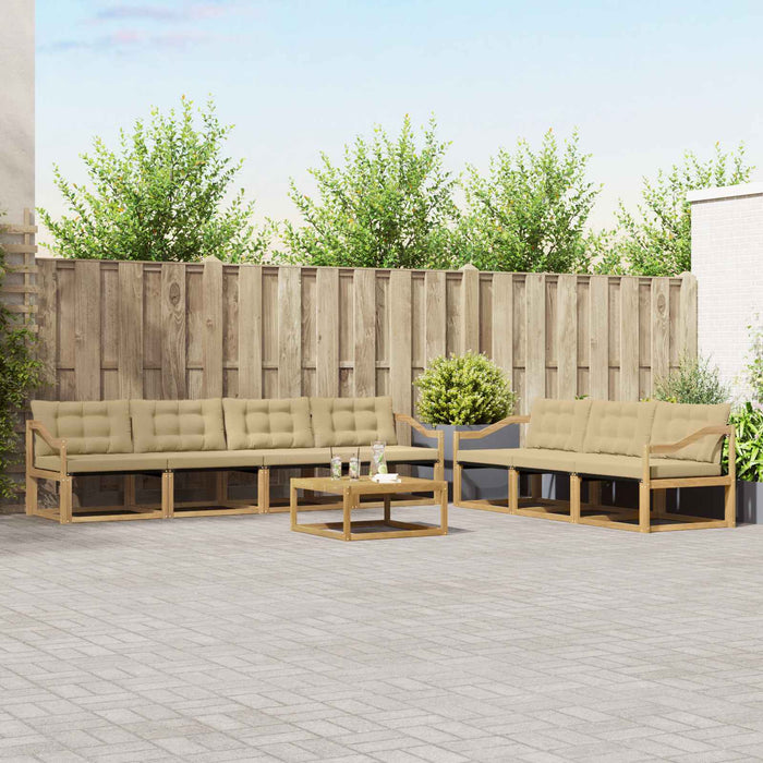 Set de canapele de exterior 8 pcs Alb și Bej WALTI
