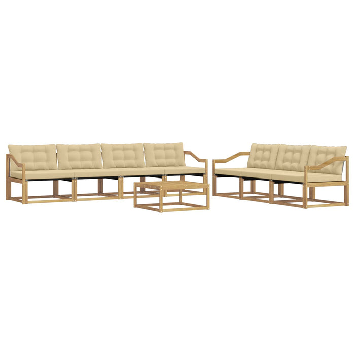 Set de canapele de exterior 8 pcs Alb și Bej WALTI